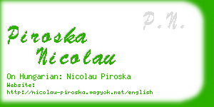 piroska nicolau business card